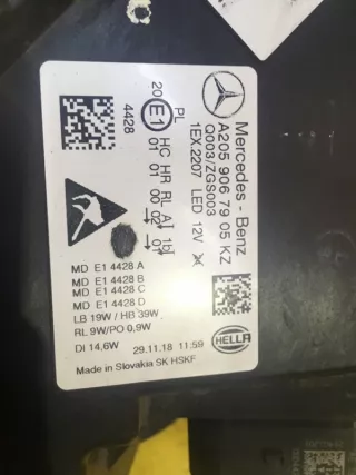 a2059067905 Фара левая Mercedes C W205 Арт MA86557, вид 5
