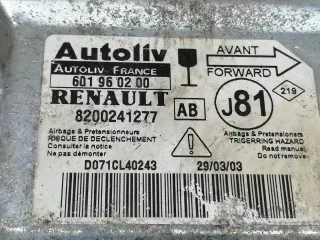 601960200,8200241277 Блок AirBag Renault Espace 4 Арт 2077621, вид 3