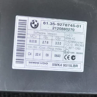 9278745 , art64675 Блок комфорта BMW 3 E90/E91/E92/E93 Арт 64675, вид 2
