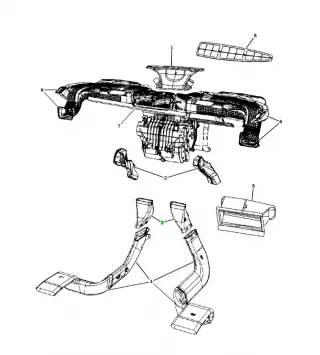 5058887AA Воздуховод Jeep Compass 1 restailing Арт 8445952, вид 4