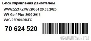 06F906056FG VAG Блок управления двигателем Volkswagen Golf PLUS 2 Арт E70624520, вид 9