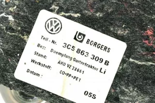 3C5857805K, 3C5863309B, 3C5857849 , art11195650 Ремень безопасности задний левый Volkswagen Passat B7 Арт 11195650, вид 7
