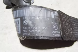 3C5857805K, 3C5857805K , art504083 Ремень безопасности задний левый Volkswagen Passat B7 Арт 504083, вид 3