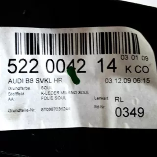 8T0867036 , art568202 Обшивка двери задней правой (дверная карта) Audi A5 (S5,RS5) 1 Арт 568202, вид 5