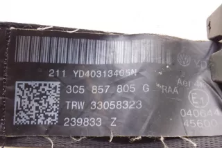 3c5857805g, 33058323 , art946504 Ремень безопасности задний левый Volkswagen Passat B6 Арт 946504, вид 3