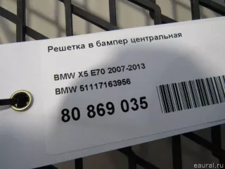 51117163956 BMW Решетка в бампер центральная BMW X5 E70 Арт E80869035, вид 9