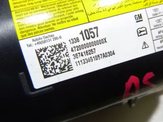 13381057 Подушка безопасности пассажирская (в торпедо) Opel Astra J Арт AM48343791, вид 4