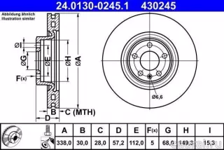 80A615301F VAG Диск тормозной передний вентилируемый Audi A4 B9 Арт E95683234, вид 15