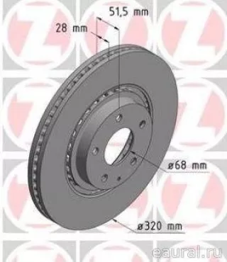 TK7833251B Mazda Диск тормозной передний вентилируемый Mazda CX-9 2 Арт E95710385