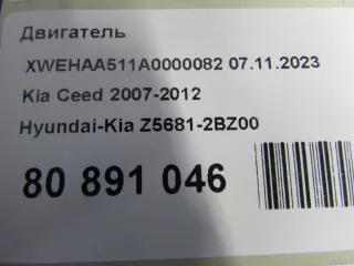 Z56812BZ00 Hyundai-Kia Двигатель Kia Ceed 1 Арт E80942200, вид 10