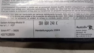 3B0880240K Подушка безопасности боковая (в сиденье) Volkswagen Passat B6 Арт 20011404, вид 4