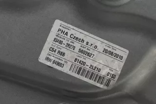 834802R270 , art13240634 Стеклоподъемник задний правый Hyundai Sonata (EF)  Арт 13240634, вид 3