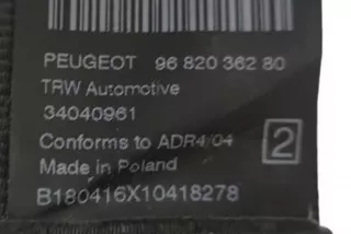 9682036280, 34040961 , art13480155 Ремень безопасности задний левый Peugeot 3008 1 Арт 13480155, вид 3