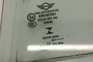 43R007951 , art13109974 Стекло двери задней левой MINI COUNTRYMAN F60 Арт 13109974, вид 2