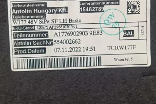 A1776902903 , art Обшивка багажника Mercedes A W177 Арт , вид 3