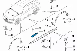 50547445, Left, Side , art12309471 Накладка на порог Alfa Romeo Stelvio Арт 12309471, вид 3