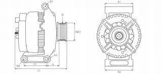 A0032 Генератор Mercedes Vito W638 Арт AL5221216130, вид 7
