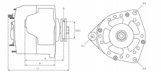 A0194 Генератор Mercedes SL r230 Арт AL6142315724_2, вид 6