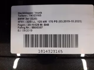  Крышка багажника (дверь 3-5) BMW 3 G20/G21 Арт AL9262024212, вид 2