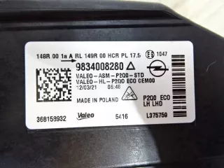 9834008280,9834007980 Фара передняя (комплект) Opel Mokka 1 Арт AL11026363746, вид 9