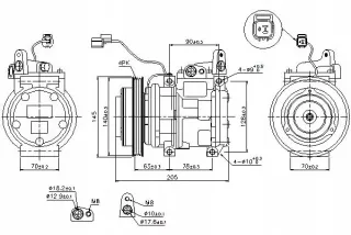 NIS89512,RS8 Компрессор кондиционера Kia Shuma 2 Арт AL12645736013, вид 2