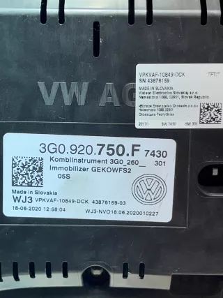 3G0920750F Щиток приборов (приборная панель) Volkswagen Passat B8 Арт AL15451247315, вид 3