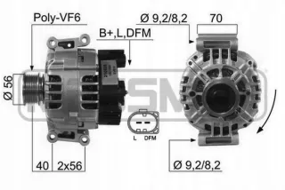 210525 Генератор Volkswagen Passat CC Арт AL13045656695, вид 2