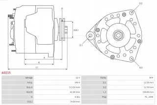 A0215 Генератор Opel Zafira A Арт AL13067154902, вид 6
