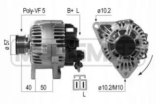210650A Генератор Hyundai Matrix Арт AL13252548357_3, вид 2