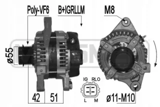 209360A Генератор Toyota Yaris 4 Арт AL13550660005, вид 2