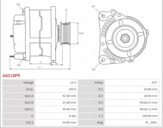 A6018PR Генератор Ford Focus 3 Арт AL13591516746_2, вид 7