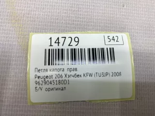 9629045180D1 Петля капота Peugeot 206 1 Арт MF14729, вид 9