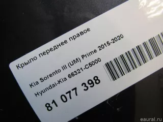 66321C5000 Hyundai-Kia Крыло переднее правое Kia Sorento 3 restailing Арт E81077398, вид 9