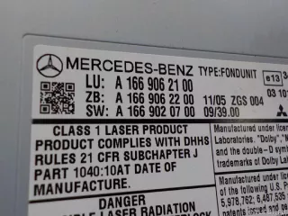 Проигрыватель CD/DVD Mercedes ML/GLE W166 2013г. 1669069800 Mercedes Benz - Фото 7