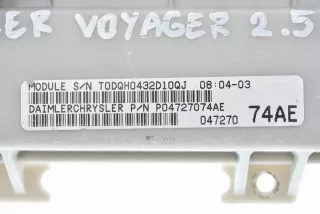 P04727074AE T0DQH0432D10QJ Блок управления двигателем Chrysler Voyager 4 Арт e5012908, вид 2