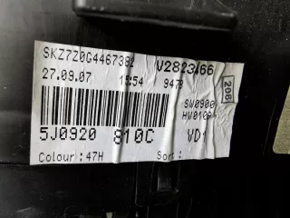 5J0920810C Щиток приборов (приборная панель) Skoda Fabia 2 Арт e5233708, вид 2