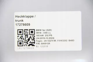 7455942 Крышка багажника (дверь 3-5) BMW 3 G20/G21 Арт e6737301, вид 2