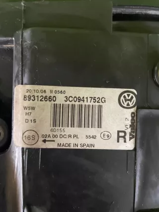  3C0941752G 2005-2008R 3C0941754G Фара правая Volkswagen Passat B6 Арт e7468707, вид 2