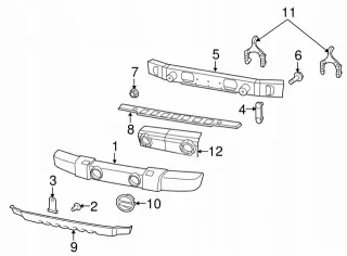 1FN88RXFAA 1FN88RX Бампер передний Jeep Wrangler JK Арт e7637729, вид 4