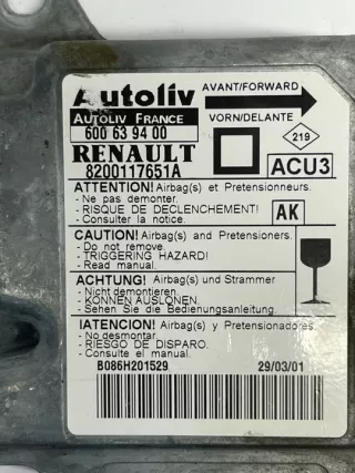 8200117651A Блок AirBag Renault Megane 1 Арт e8664303, вид 2