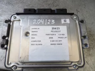 0281013871 9664618080 9653958980 Блок управления двигателем Peugeot Partner 2 Арт e8861326, вид 1