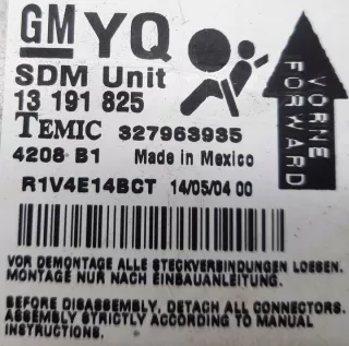 13191825 327963935 Блок AirBag Opel Astra H Арт e9099370, вид 3