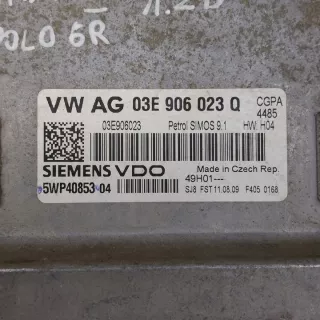 03E906023Q 5WP40853 Блок управления двигателем Skoda Fabia 2 Арт e9294230, вид 2