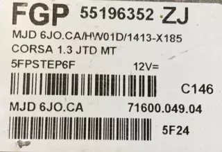 55196352ZJ Блок управления двигателем Opel Corsa C Арт e9325756, вид 3