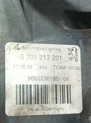 0301213201 Фара левая Peugeot 407 Арт e12685382, вид 3