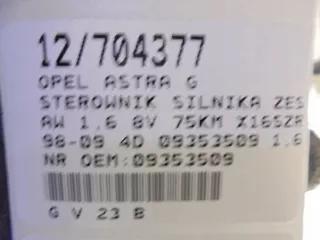 09353509 Блок управления двигателем Opel Astra G Арт e12677160, вид 7
