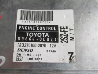 89661-0D071 MB275100-2070 Блок управления двигателем Toyota Yaris 1 Арт e12590777, вид 2