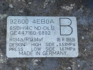 926004EB0A Компрессор кондиционера Nissan Qashqai 2 Арт e12578645, вид 3