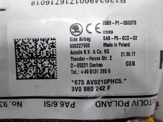 3V0880242F Подушка безопасности Skoda Superb 3 Арт e12508418, вид 3