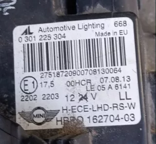 162704-03 Фара правая MINI Cooper R56 Арт e12500927, вид 4